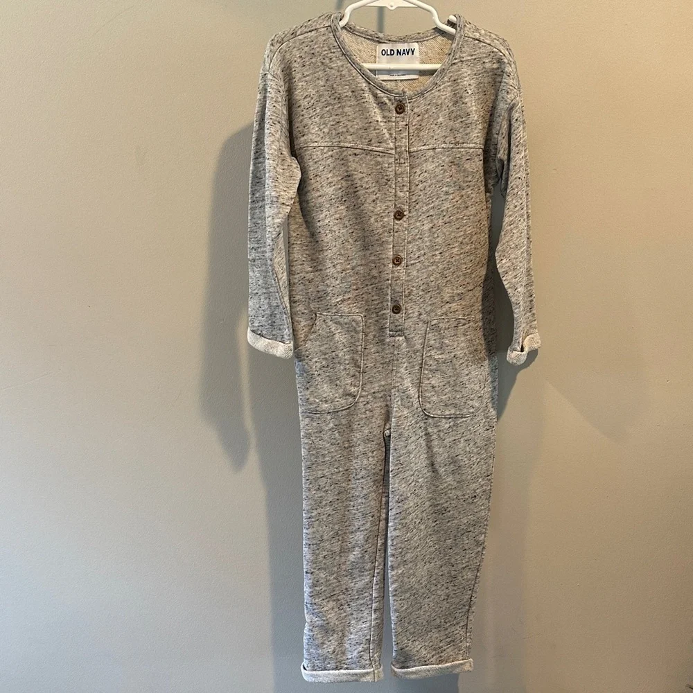 Old Navy 5T Heathered Gray Long Sleeve Knit Romper